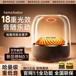 萨勒芬妮 哈曼蓝牙音响无线音箱4代5代华强北柏林之声低音炮桌面台式电脑  Mini 顶配版 黑金琉璃丨千元音质丨律动灯效