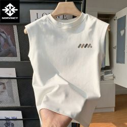 诺凡希 男士运动背心 100%纯棉透气宽松休闲无袖坎肩