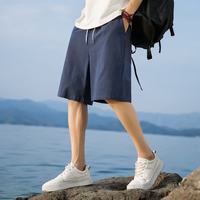 月伊纺 夏季新款棉麻五分裤男宽松直筒休闲短裤青年运动沙滩裤大裤衩裤
