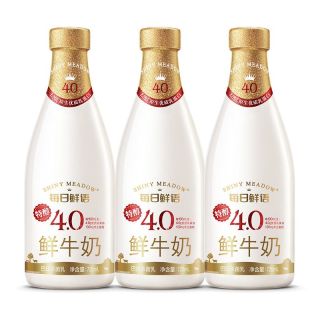 百亿补贴：每日鲜语 鲜牛奶4.0蛋白720ml*3瓶巴氏杀菌低温鲜奶早餐奶全脂