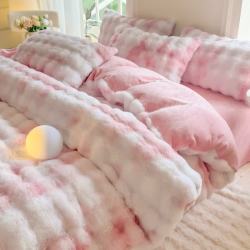 魅森 轻奢泡泡绒1.5-1.8床单四件套