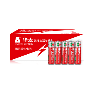 华太电池 红彩5号碳性电池 AA 40粒/盒