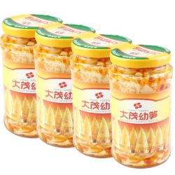 大茂 幼笋350g*4瓶（27.11月到期）福建潮汕口味凉拌菜开罐即食 下单即送围裙