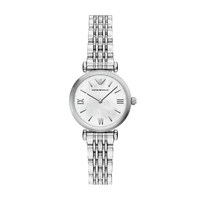 EMPORIO ARMANI 白鹿同款 Armani阿玛尼白月光手表女银色贝母石英AR11768