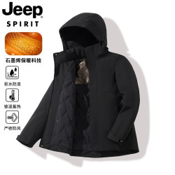 JEEP SPIRIT JEEPSPIRIT冲锋棉服外套男女秋冬季宽松加厚棉衣保暖连帽夹克棉袄