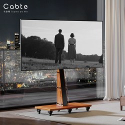 cabte可移动电视机支架适配40-75英寸艺术推车落地电视柜带轮底座