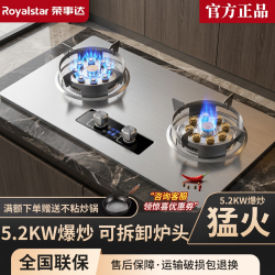 荣事达 家用不锈钢猛火天然气液化气新款双灶台式嵌入式双用燃气灶