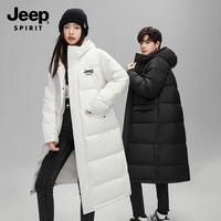 JEEP SPIRIT 吉普 男女羽绒服 长款过膝加厚连帽外套
