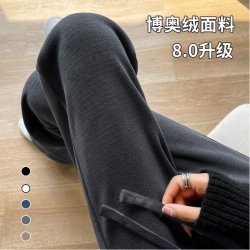 谷蝶 女士软糯加绒阔腿休闲裤 2026