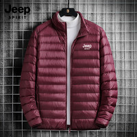 JEEP SPIRIT 吉普 男士轻薄羽绒服 短款时尚无缝白鸭绒外套