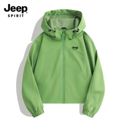 JEEP SPIRIT 吉普冲锋衣女短款春秋薄款单层软壳户外徒步登山外套