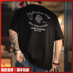 马登 男士复古印花短袖Tee