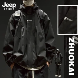 JEEP SPIRIT JEEPSPIRIT吉普冲锋衣男女同款春秋季户外防风青少年百搭夹克外套
