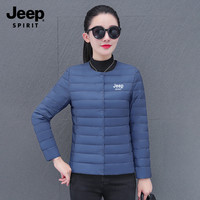 JEEP SPIRIT 吉普2025新款轻薄羽绒服女圆领白鸭绒纯色薄款羽绒服