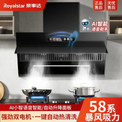 荣事达 抽油烟机家用双电机弧形侧吸油烟机挥手感应开关自动清洗