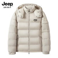 JEEP SPIRIT 吉普款男女短款冬季潮牌羽绒服户外工装连帽亮面外套