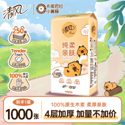清风 卡皮巴拉系列 抽纸 3层100抽1包(200*200mm)