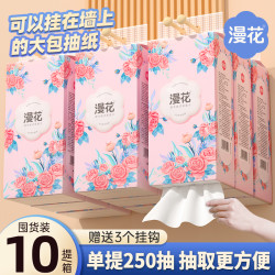 漫花 sipiao 丝飘 挂式抽纸大包纸巾家庭实惠装卫生间厕所挂壁式家用卫生纸悬挂抽纸 10提[超值实惠送挂钩】