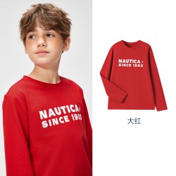 NAUTICA/诺帝卡童装 男女童长袖T恤春秋季打底衫经典儿童美式复古