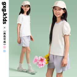 GXG 女童纯棉泡泡袖T恤、大码成人可穿