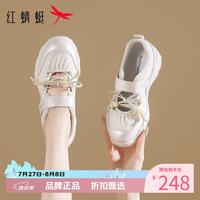 红蜻蜓 女鞋芭蕾风运动鞋 夏季轻便魔术贴运动鞋百搭玛丽珍鞋休闲单鞋子