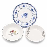 韵唐 陶瓷盘 日式森系家用青花菜8寸盘易清洗精致餐具 5个装 3种花色可选