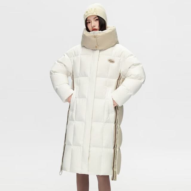 雪中飞 高充绒 女中长款H版型修身羽绒服