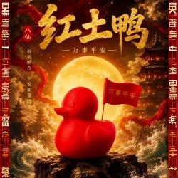 天力可致 致可八仙周边红土鸭手办3d打印玩具模型电影同款桌面摆件收藏礼物 红土鸭2个装-红色
