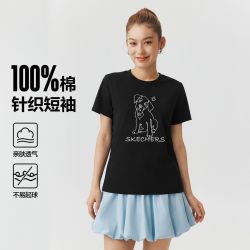 斯凯奇 女款印花短袖T恤 L126W032