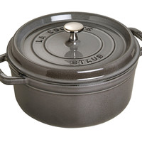 【破价】Staub 珐宝 珐琅铸铁锅 圆形铸铁炖锅 22cm 石墨灰