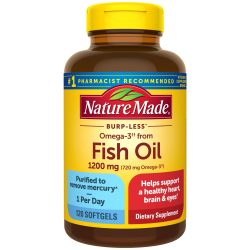 Nature Made 欧米伽3深海鱼油软胶囊1200mg 每天一粒 120粒