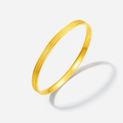 周六福 爆闪黄金手镯女实心足金镯子生日礼物计价A1021595约17.95g56mm