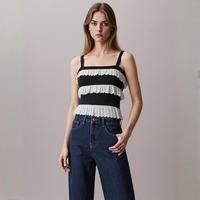 限尺码：ZARA 女式时尚针织拼接休闲吊带针织背心