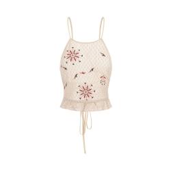 ZARA 波西米亚风 女士刺绣钩花吊带背心