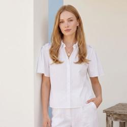ZARA 极简风纯色系带肩部设计衬衫