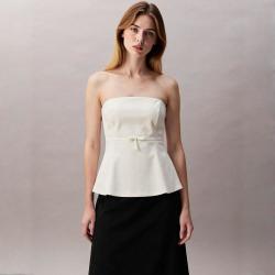 ZARA 纯欲辣妹风 女士蝴蝶结抹胸式衬衫