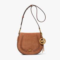 MICHAEL KORS Josie 麂皮 鞭缝装饰MK金属字母饰面马鞍包