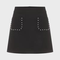 限尺码：ZARA 高腰A字短裙 甜酷风珍珠装饰口袋显瘦百搭