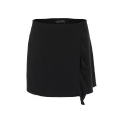 Armani Exchange 女士纯色商务通勤侧边开叉纽扣短款A字半身裙