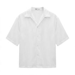 ZARA 男士时尚潮流宽松休闲日常百搭短袖衬衫