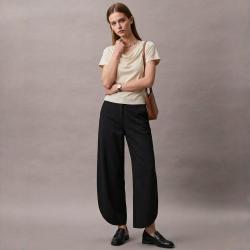 ZARA 时尚潮流 女式宽松高腰侧开叉直筒休闲裤