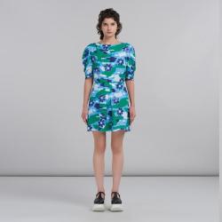 MARNI 花卉印花蓝色高腰女款时尚半身裙