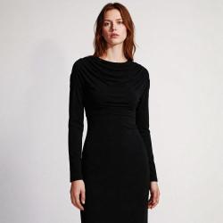 ZARA 褶皱包臀钻石链条露背开叉连衣裙