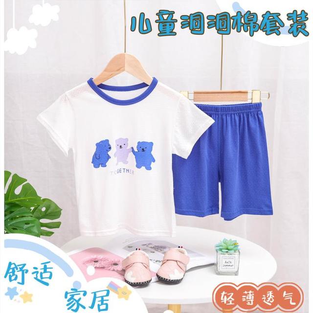 俞兆林 棉质亲肤舒适男童睡衣女童短袖儿童中大童睡衣家居服