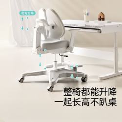 黑白调 G5儿童学习椅 G5灰+椅套粉