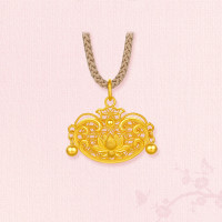 周六福 金荷如意荷包黄金吊坠女足金生日礼物计价A0473958 配绳 约3.7g