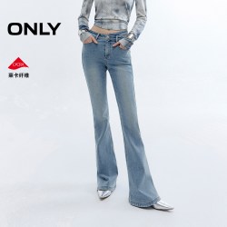 ONLY 2025夏季新款辣妹爆款马蹄裤镂空显瘦微喇裤喇叭牛仔裤女