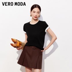 VERO MODA 女士V领字母logo纯棉T恤