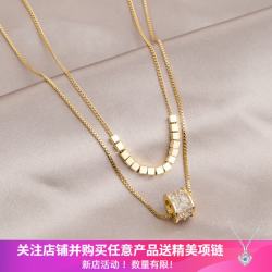 洛梵欣饰 双层叠戴项链女款新款轻奢小众秋冬毛衣链感配饰气质 M179双层项链