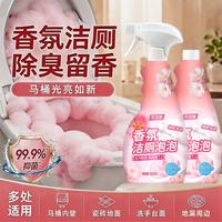 圣洁康 马桶慕斯清洁剂洁厕灵除垢去黄除臭家用卫生间厕所泡沫抑菌 500g*2瓶+1个泵头